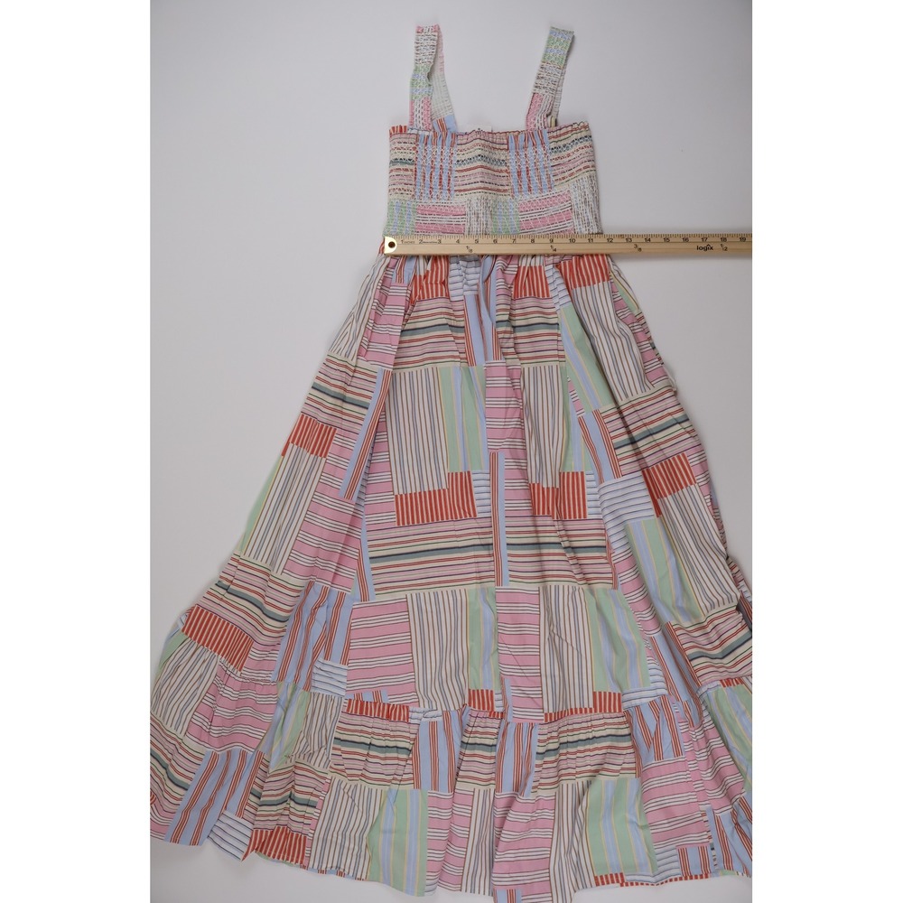 Abercrombie & Fitch Maxi Dress Patchwork Smocked Multi Color Small NWT MSRP $120 - Picture 4 of 10